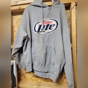 Miller Lite Beer‎ Heavy Hoodie Sweatshirt Mens Size XL